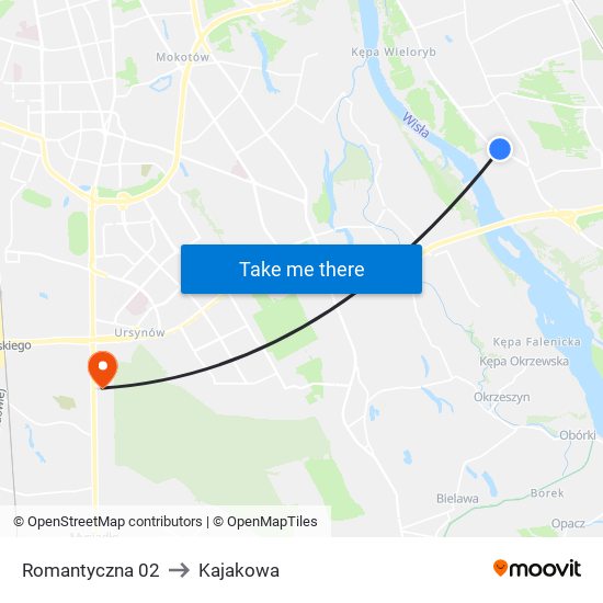 Romantyczna 02 to Kajakowa map