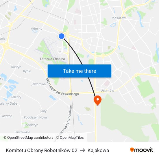 Komitetu Obrony Robotników 02 to Kajakowa map