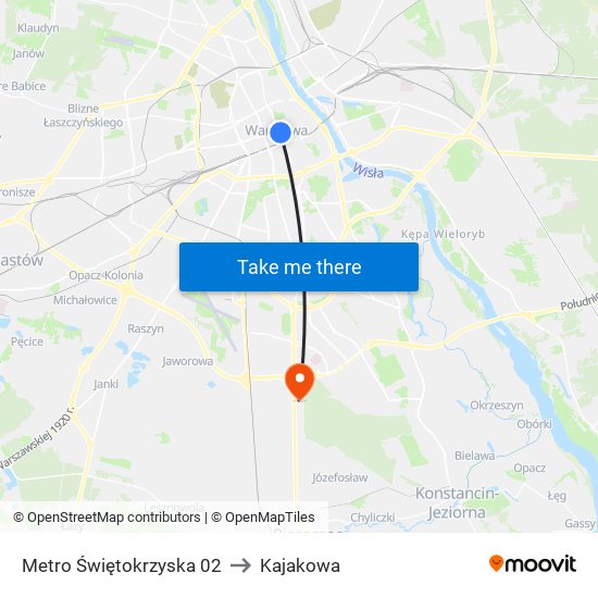 Metro Świętokrzyska 02 to Kajakowa map