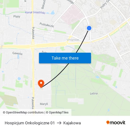 Hospicjum Onkologiczne 01 to Kajakowa map