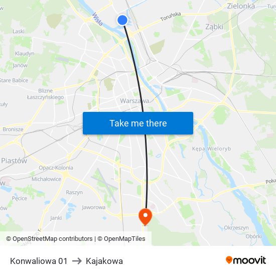 Konwaliowa 01 to Kajakowa map