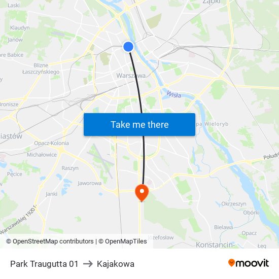 Park Traugutta 01 to Kajakowa map