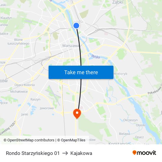 Rondo Starzyńskiego 01 to Kajakowa map