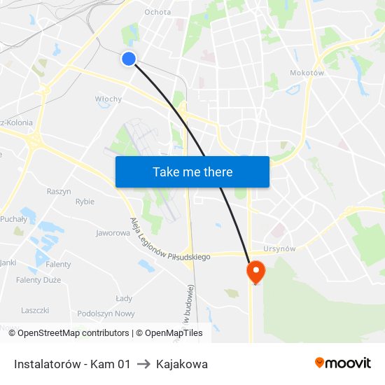 Instalatorów - Kam 01 to Kajakowa map