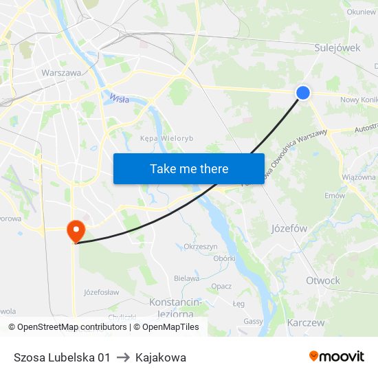 Szosa Lubelska 01 to Kajakowa map