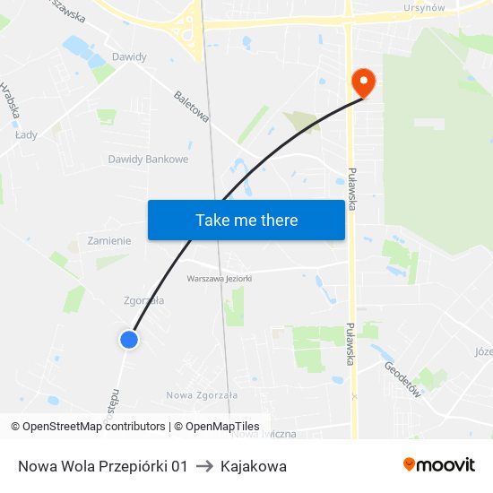 Nowa Wola Przepiórki 01 to Kajakowa map