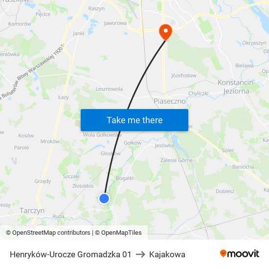 Henryków-Urocze Gromadzka 01 to Kajakowa map