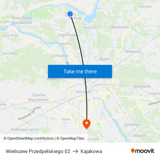 Wieliszew Przedpełskiego 02 to Kajakowa map