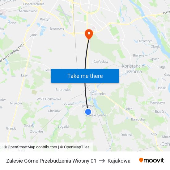 Zalesie Górne Przebudzenia Wiosny 01 to Kajakowa map