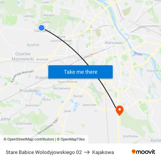 Stare Babice Wołodyjowskiego 02 to Kajakowa map