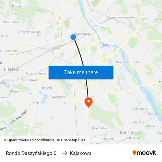 Rondo Daszyńskiego to Kajakowa map