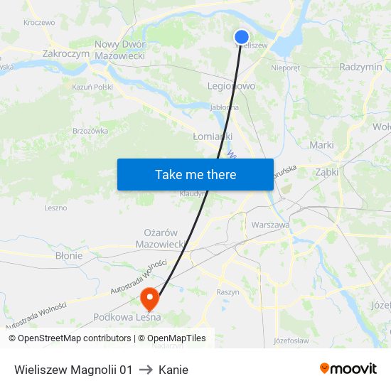 Wieliszew Magnolii 01 to Kanie map