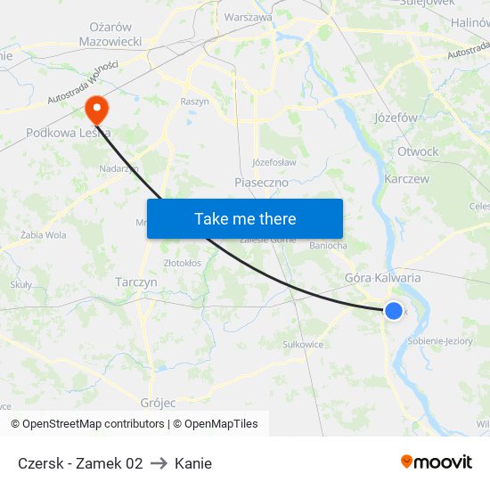 Czersk - Zamek 02 to Kanie map
