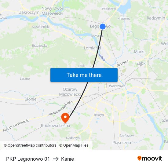 PKP Legionowo 01 to Kanie map