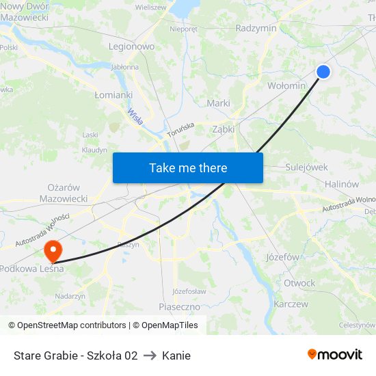 Stare Grabie - Szkoła 02 to Kanie map