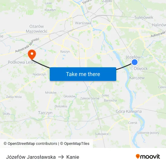 Józefów Jarosławska to Kanie map