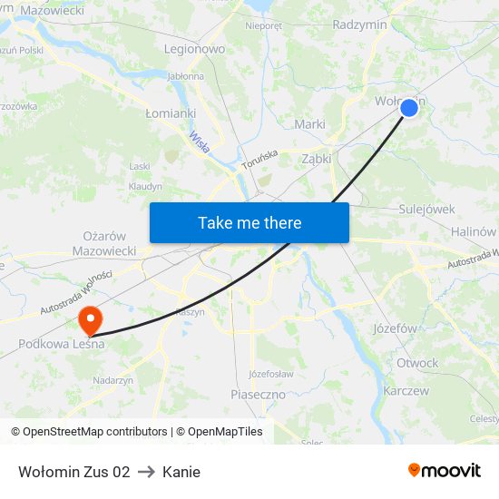 Wołomin Zus 02 to Kanie map