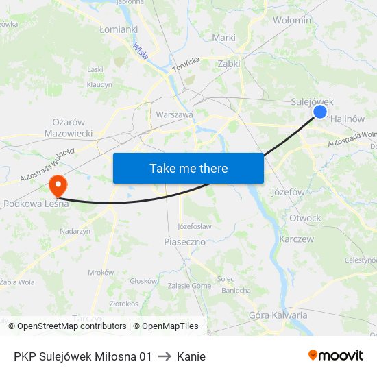 PKP Sulejówek Miłosna 01 to Kanie map