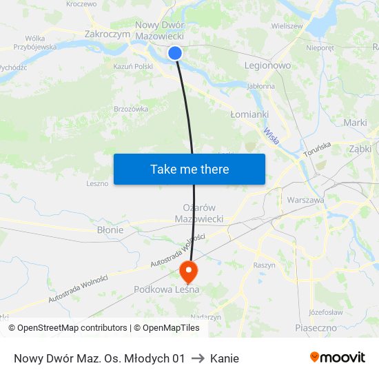 Nowy Dwór Maz. Os. Młodych 01 to Kanie map