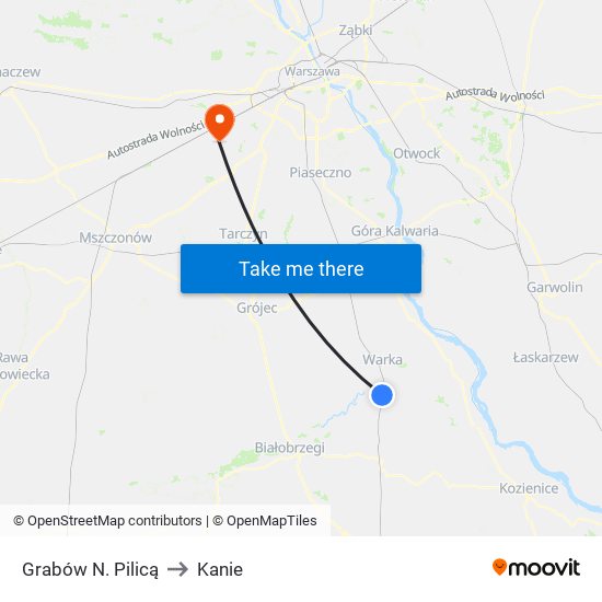 Grabów N. Pilicą to Kanie map