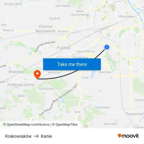 Krakowiaków to Kanie map