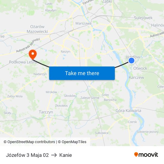 Józefów 3 Maja 02 to Kanie map