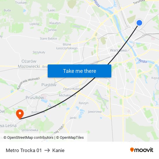 Metro Trocka 01 to Kanie map