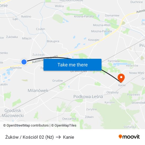 Żuków / Kościół 02 (Nż) to Kanie map