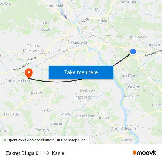 Zakręt Długa 01 to Kanie map