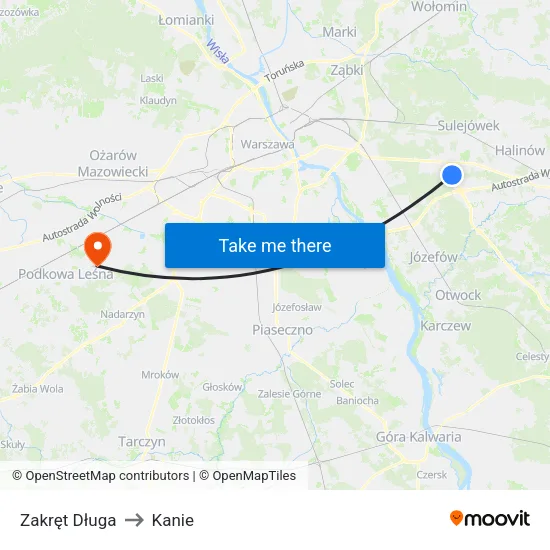 Zakręt Długa to Kanie map