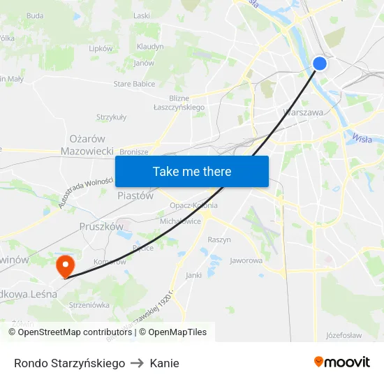 Rondo Starzyńskiego to Kanie map