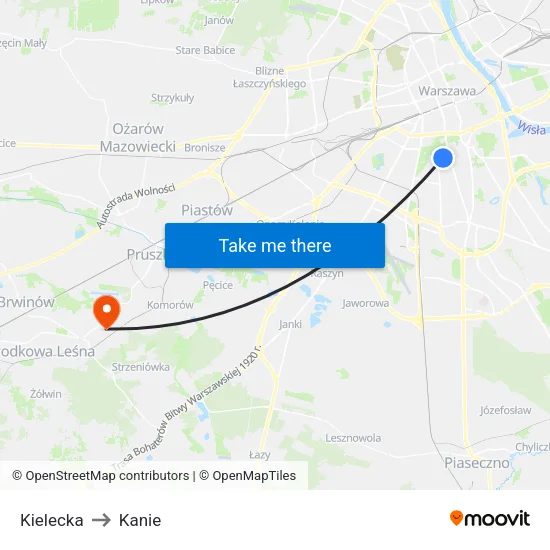 Kielecka to Kanie map