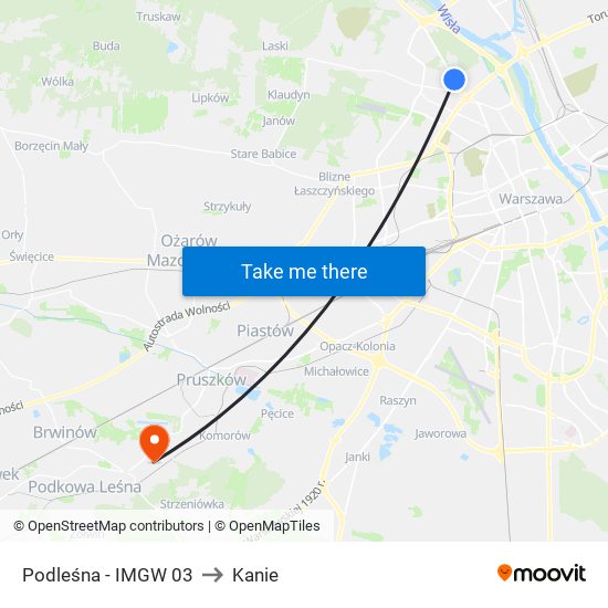 Podleśna - IMGW 03 to Kanie map