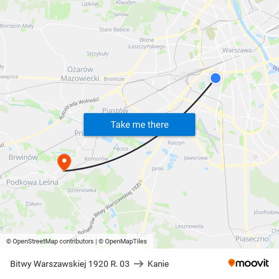 Bitwy Warszawskiej 1920 R. 03 to Kanie map