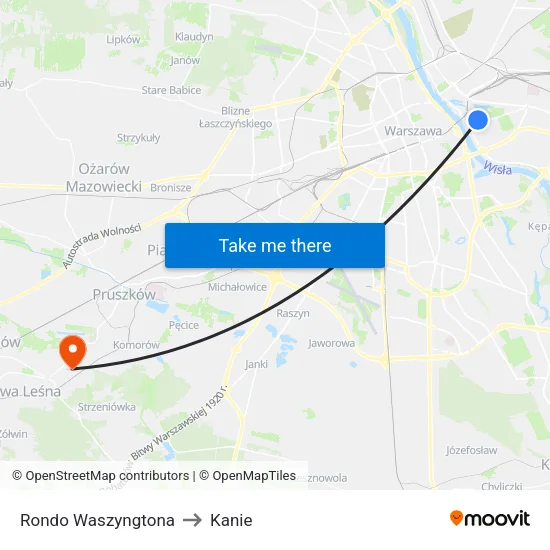 Rondo Waszyngtona to Kanie map