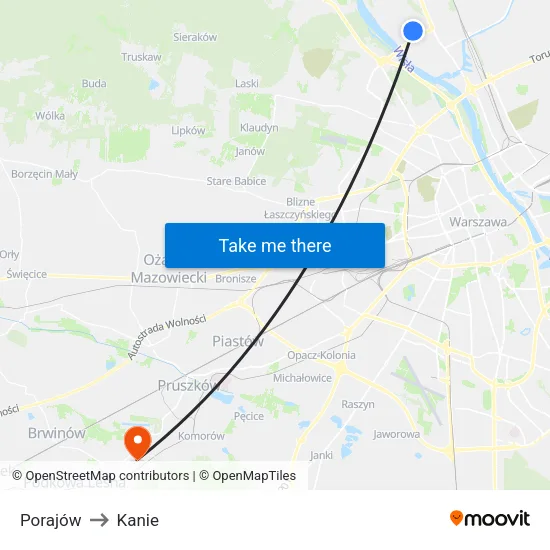 Porajów to Kanie map