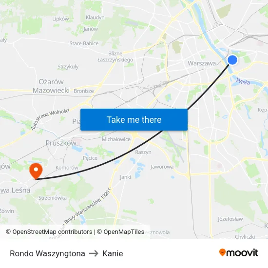 Rondo Waszyngtona to Kanie map