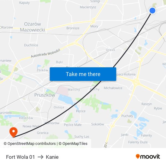 Fort Wola 01 to Kanie map