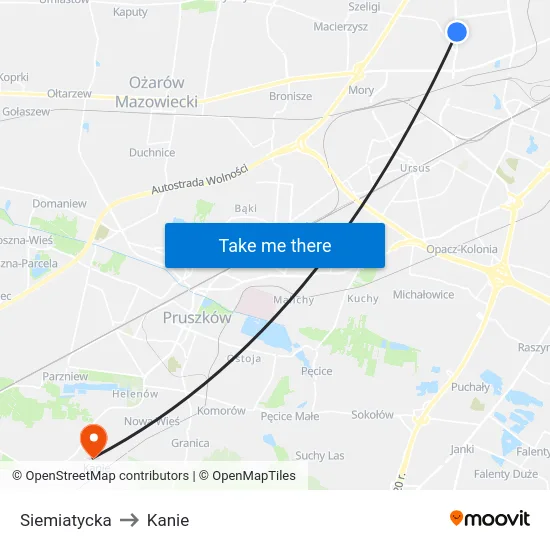 Siemiatycka to Kanie map