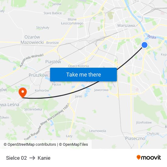 Sielce 02 to Kanie map