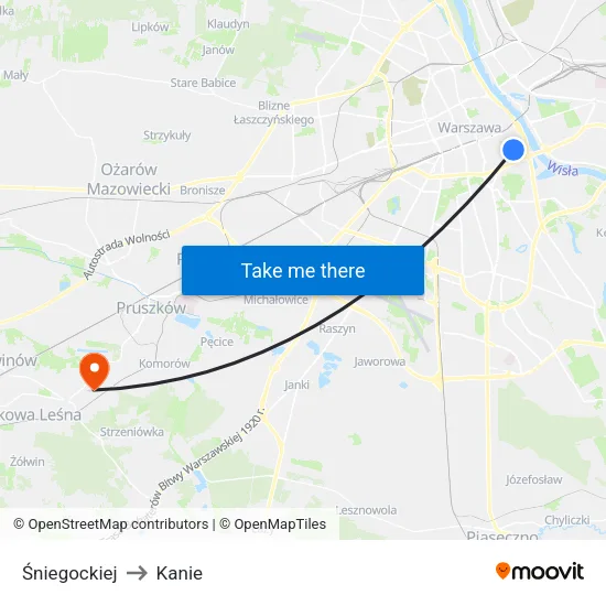 Śniegockiej to Kanie map