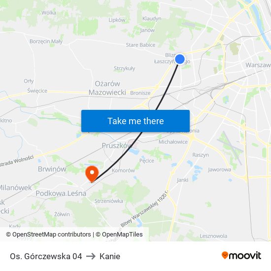 Os. Górczewska 04 to Kanie map