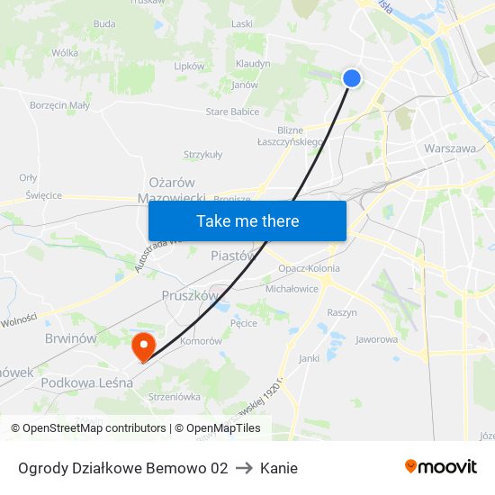 Ogrody Działkowe Bemowo 02 to Kanie map