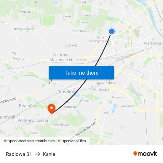 Radiowa 01 to Kanie map