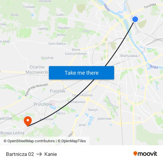 Bartnicza 02 to Kanie map