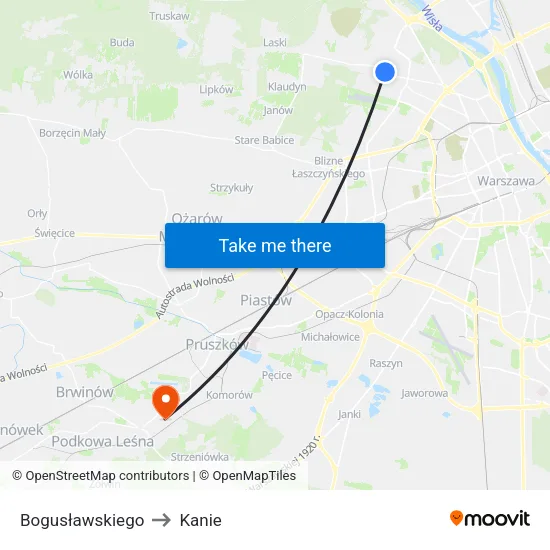 Bogusławskiego to Kanie map