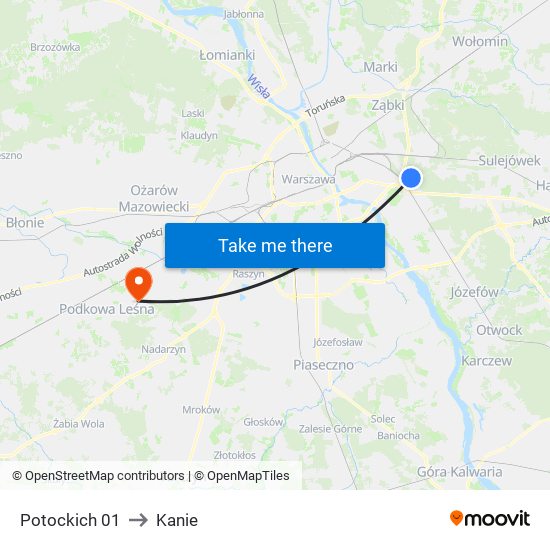 Potockich 01 to Kanie map