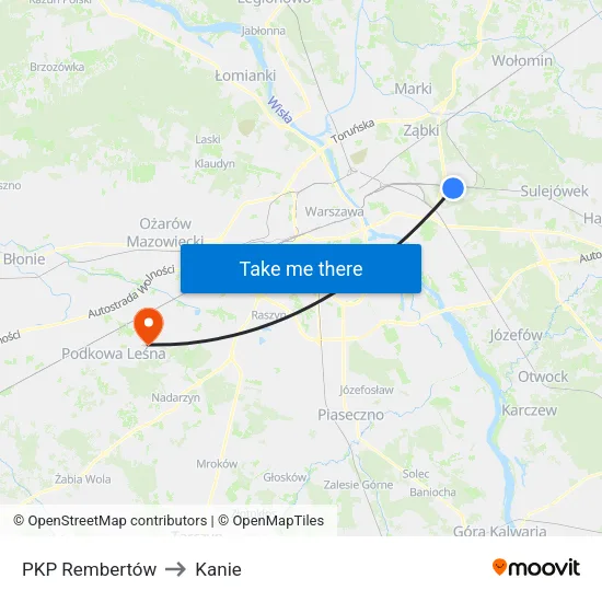 PKP Rembertów to Kanie map