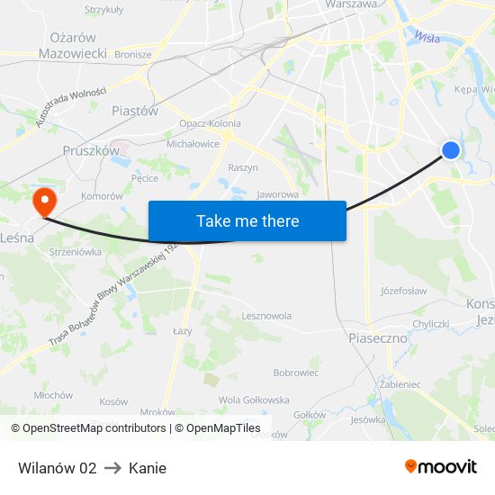 Wilanów 02 to Kanie map