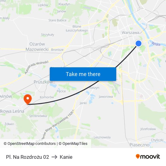 Pl. Na Rozdrożu to Kanie map